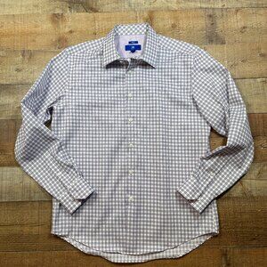 EGARA Non Iron Slim Fit Purple & White Dress Shirt size Large